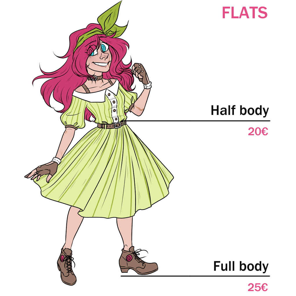 Flats - 20€ for half body, 25€ for full body