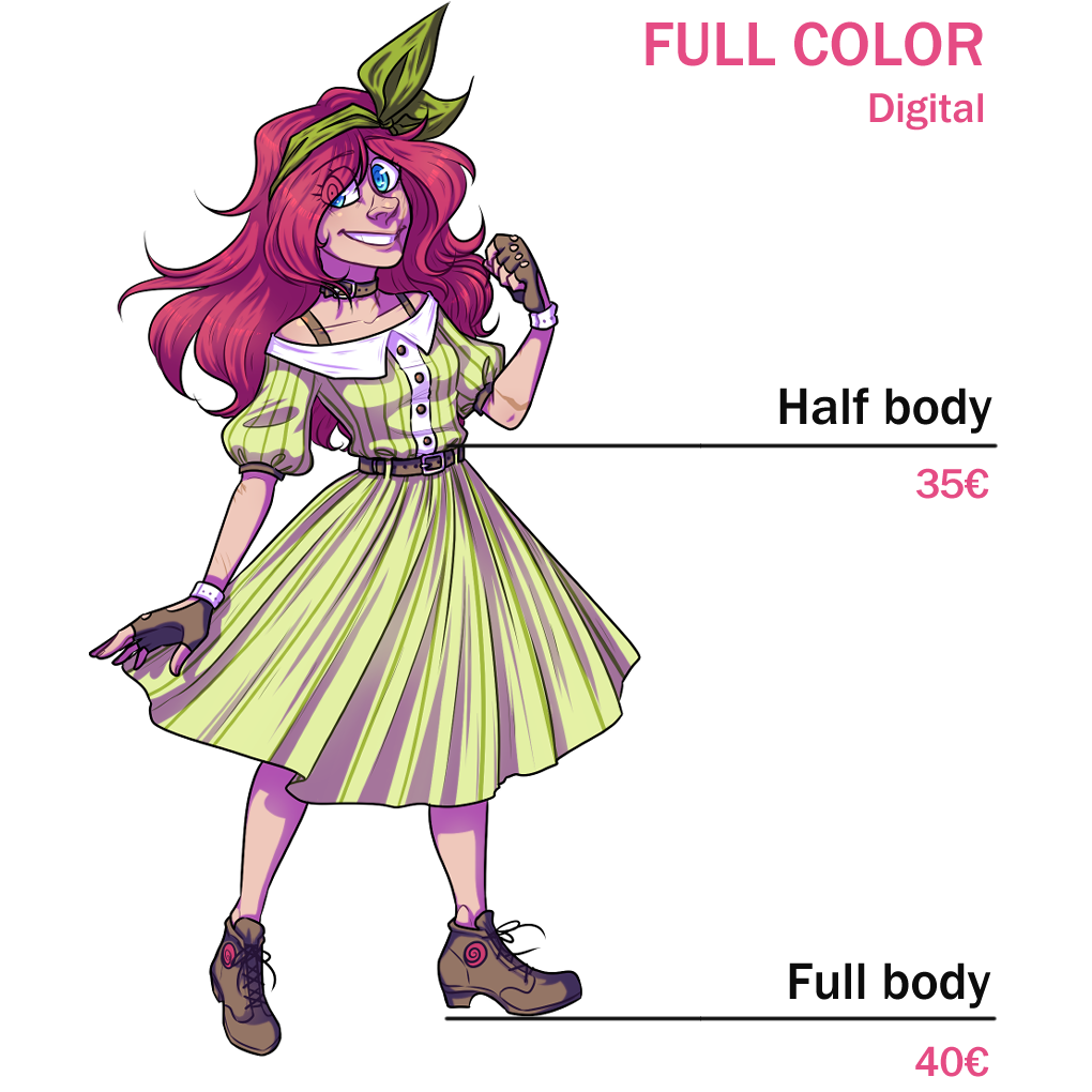 Full Color (digital) - 35€ for half body, 40€ for full body